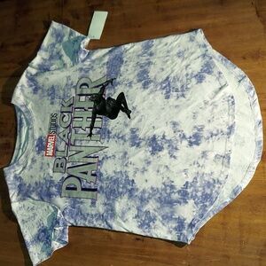 Marvel Studio Black Panther Wakanda Forever Size Jr 7 or 9 Tie Dye T-Shirt Tee